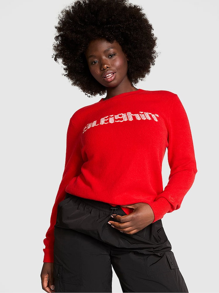 Victoria's Secret PINK Red Pepper Sleighin Christmas Crewneck Jumper - Image 1 of 3