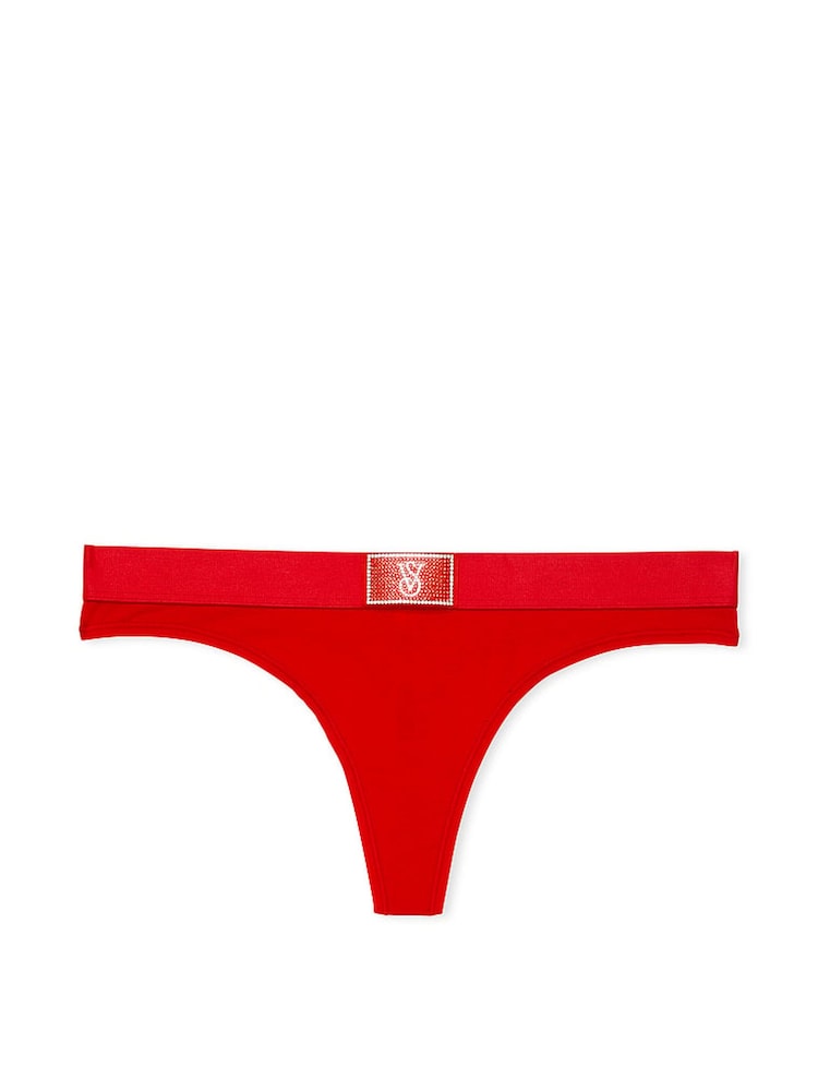 Victoria's Secret Lipstick Red Thong Logo Shine Patch Knickers - Image 3 of 3 Victoria's Secret Lipstick Red Thong Logo Shine Patch Knickers - Image 3 of 3