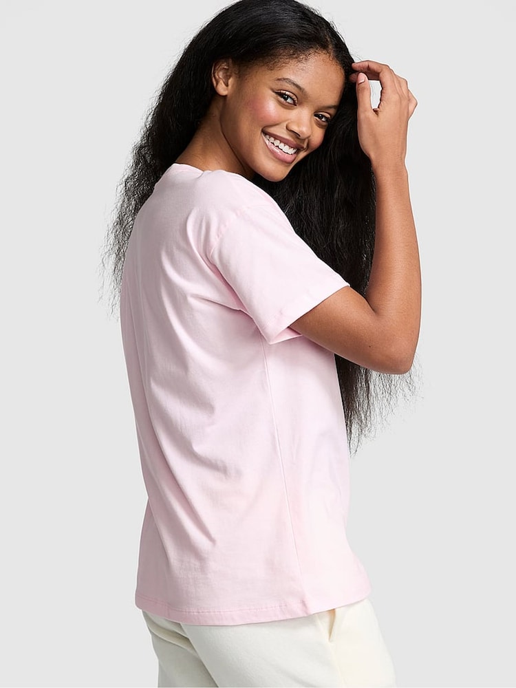 Victoria's Secret PINK Pink Tulip Cotton Pyjama T-Shirt - Image 2 of 3