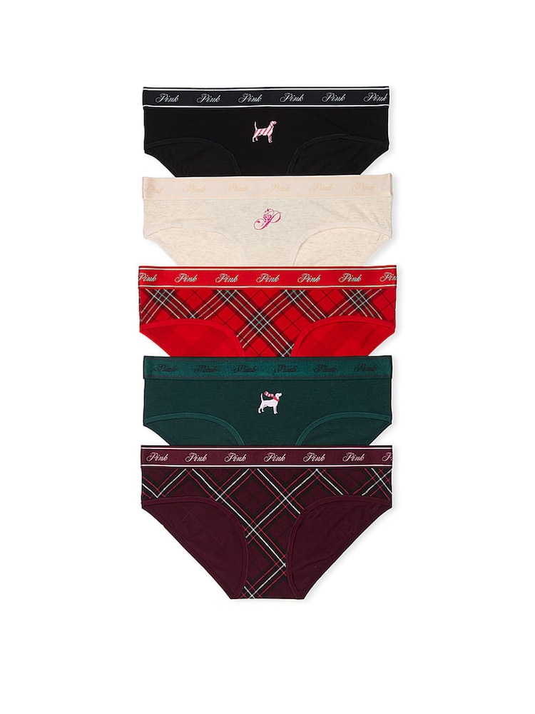 PINK Black/Purple/Red/Green Hipster 5 Pack Knickers - Image 1 of 1
