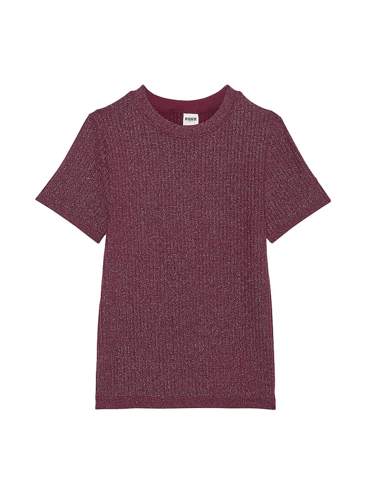 Victoria's Secret PINK Purple Rose Shine T-Shirt - Image 3 of 3