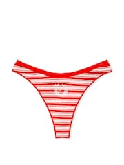 Victoria's Secret PINK Festive Red Stripe Thong Seamless Knickers - Image 3 of 3