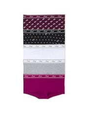 PINK Black/Purple/White/Grey Short 5 Pack Knickers - Image 1 of 3