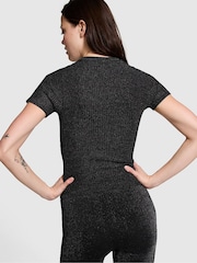 Victoria's Secret PINK Black Shine Seamless T-Shirt - Image 2 of 4