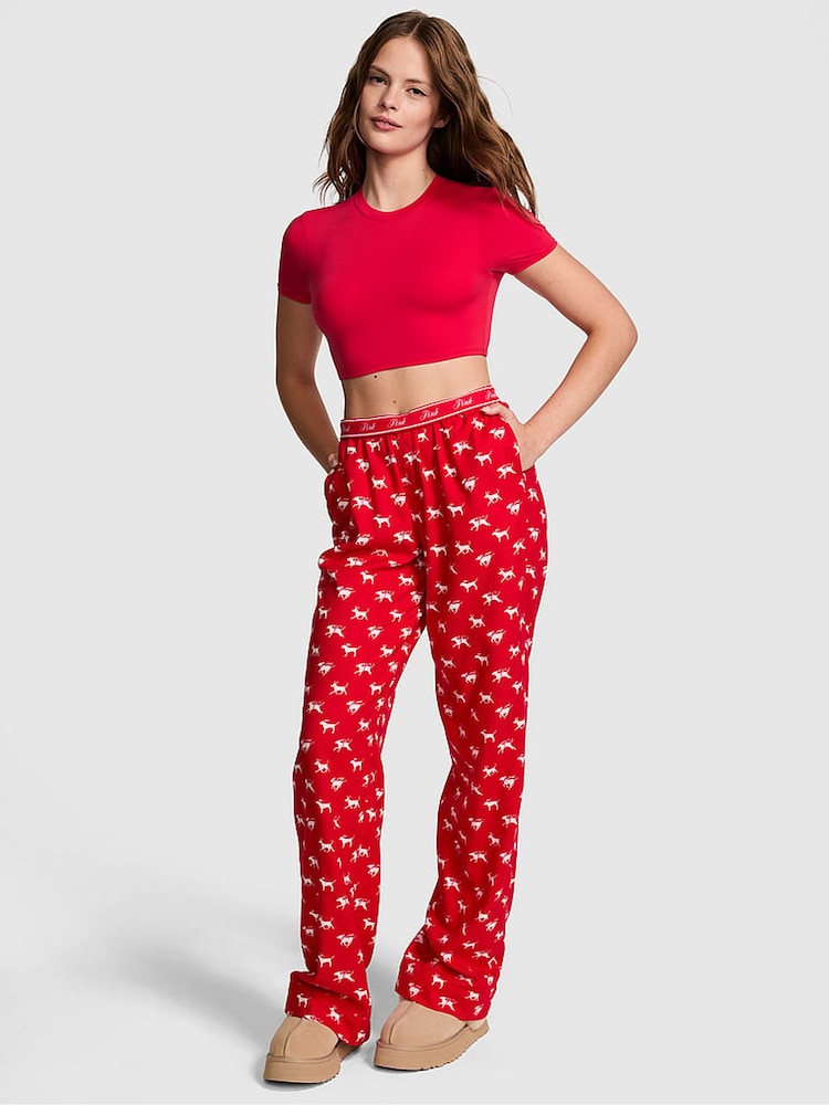 Victoria's Secret PINK Vermillion Red Trouser Pyjama Bottoms - Image 1 of 3