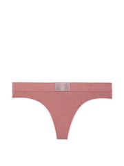 Victoria's Secret Vintage Rose Pink Thong Logo Shine Patch Knickers - Image 3 of 4