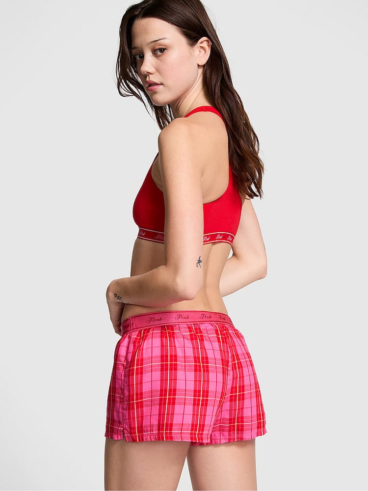 Victoria's Secret PINK Pink Rose Plaid Short Pyjama Bottoms - Image 2 of 3