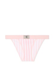 Victoria's Secret Pretty Blossom Pink Stripe Brazilian Logo Shine Patch Knickers - Image 2 of 2