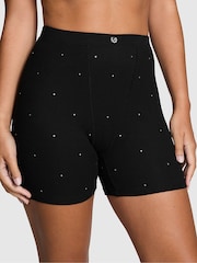 Victoria's Secret PINK Black Diamante Thermal Boxer Pyjama Shorts - Image 1 of 3