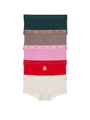 PINK Pink/Red/White/Green/Brown Short 5 Pack Knickers - Image 1 of 1