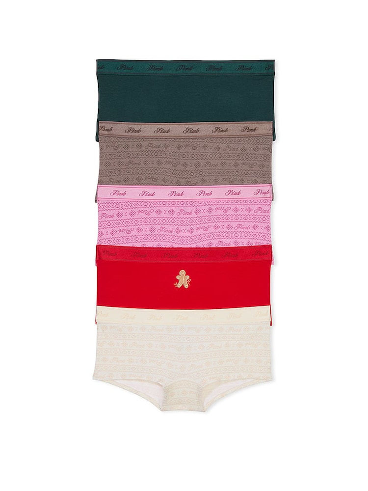 PINK Pink/Red/White/Green/Brown Short 5 Pack Knickers - Image 1 of 1