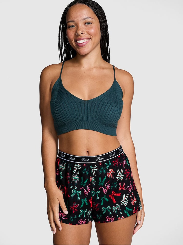 Victoria's Secret PINK Black Bow Short Pyjama Bottoms - Image 1 of 3