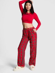Victoria's Secret PINK Sangria Red Plaid Trouser Pyjama Bottoms - Image 1 of 1