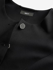 Black Button Through Collarless Blazer - Image 6 of 7