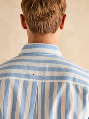 Синий/белый в полоску - С коротким рукавом - Joules Linen Blend Shirt - Image 6 of 7