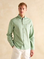 Зеленый - С длинным рукавом - Joules Linen Blend Shirt - Image 3 of 9
