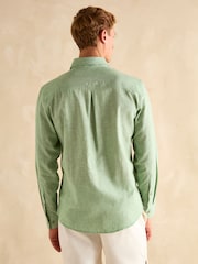 Зеленый - С длинным рукавом - Joules Linen Blend Shirt - Image 4 of 9