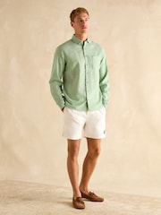 Зеленый - С длинным рукавом - Joules Linen Blend Shirt - Image 5 of 9