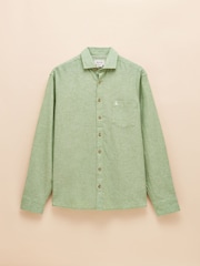 Зеленый - С длинным рукавом - Joules Linen Blend Shirt - Image 9 of 9