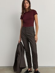 Brun - Pantalon slim ajusté à carreaux - Image 2 of 8