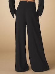 Black Tailored Crepe Super Wide Trousers - Image 4 of 8