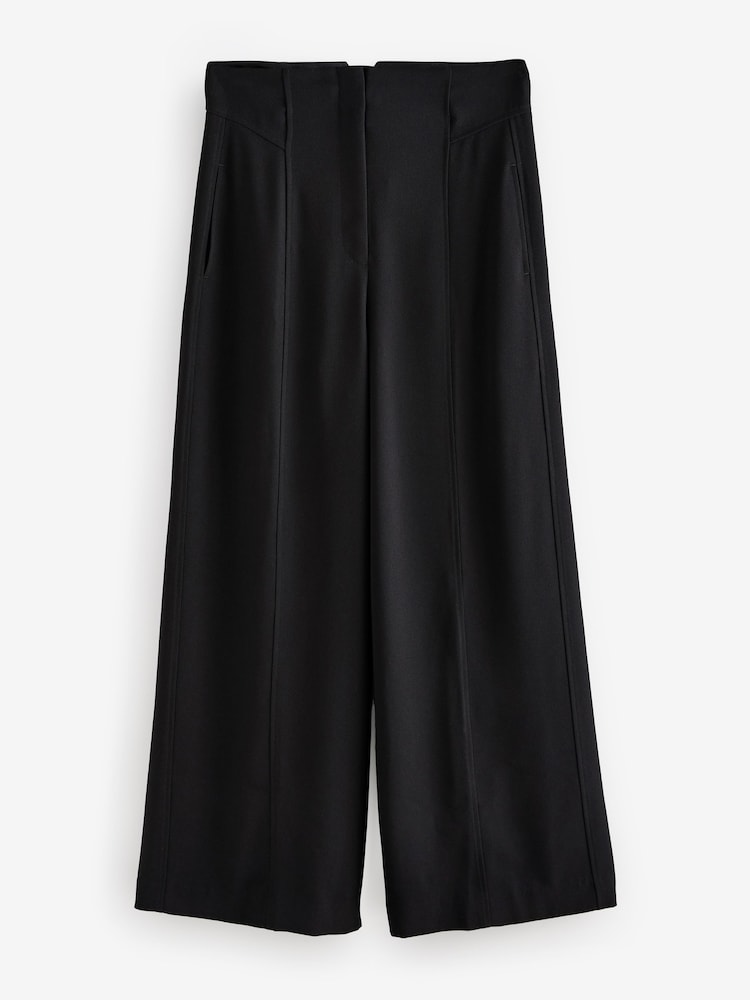Noir - Pantalon coupe ajustée super large en crêpe - Image 6 of 8