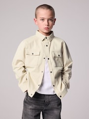 smALLSAINTS Beige Boys Shacket and T-Shirt Set - Image 1 of 10