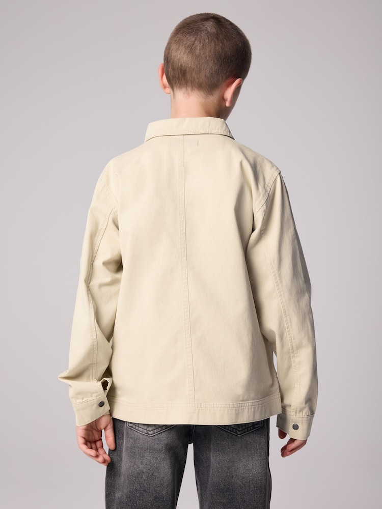 smALLSAINTS Beige Boys Shacket and T-Shirt Set - Image 2 of 10