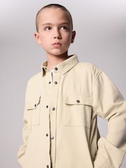 smALLSAINTS Beige Boys Shacket and T-Shirt Set - Image 3 of 10