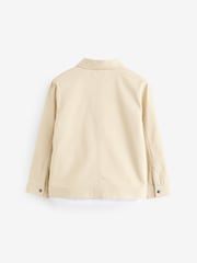 smALLSAINTS Beige Boys Shacket and T-Shirt Set - Image 6 of 10