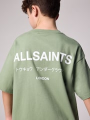 smALLSAINTS Sage Green Oversized Underground Crew 100% Cotton T-Shirt - Image 2 of 7