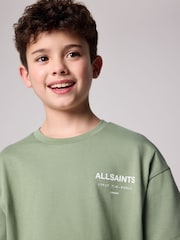 smALLSAINTS Sage Green Oversized Underground Crew 100% Cotton T-Shirt - Image 3 of 7