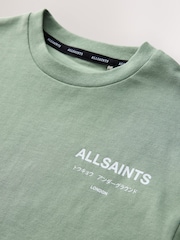 smALLSAINTS Sage Green Oversized Underground Crew 100% Cotton T-Shirt - Image 6 of 7