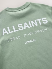 smALLSAINTS Sage Green Oversized Underground Crew 100% Cotton T-Shirt - Image 7 of 7