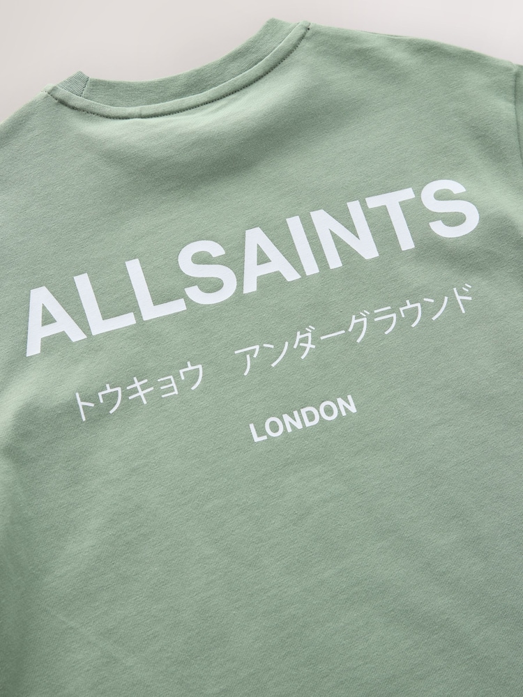 smALLSAINTS Sage Green Oversized Underground Crew 100% Cotton T-Shirt - Image 7 of 7