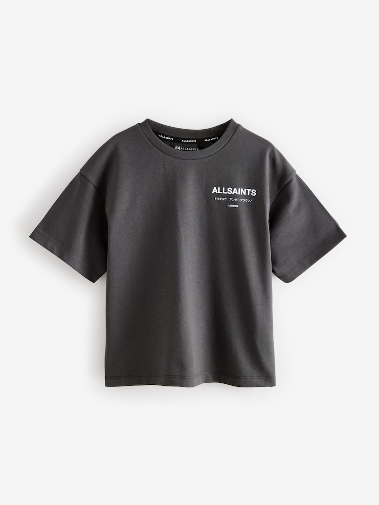 Noir/Rouge - smALLSAINTS Oversized Underground Crew 100% Cotton T-Shirt - Image 5 of 8