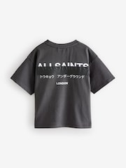 smALLSAINTS Black/Redact Oversized Underground Crew 100% Cotton T-Shirt - Image 6 of 8