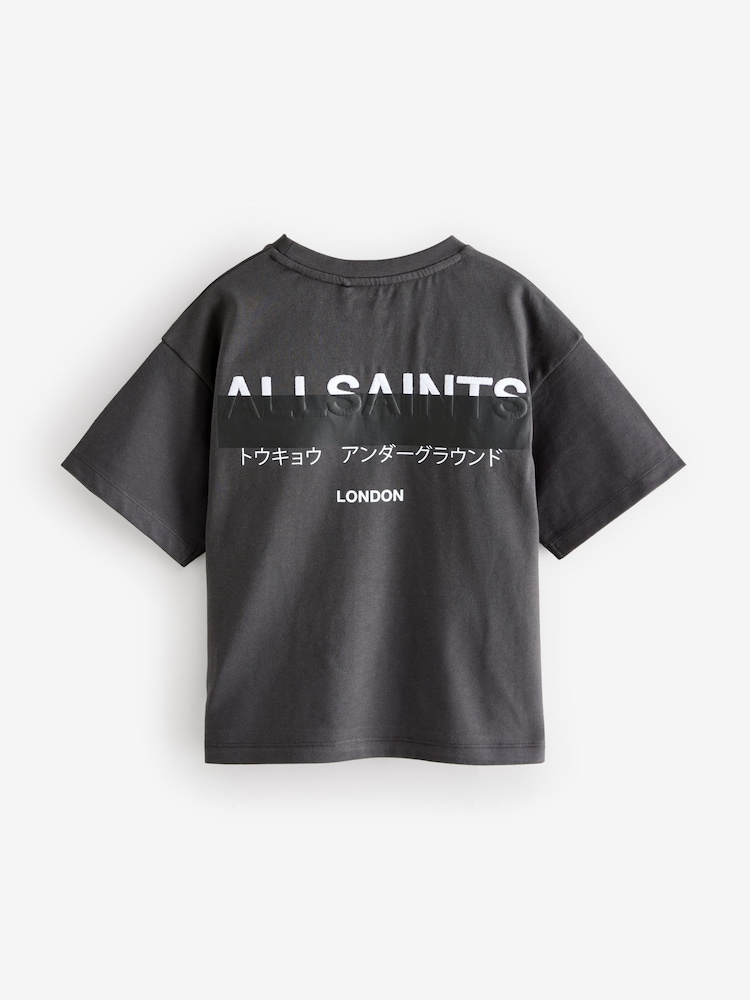 Noir/Rouge - smALLSAINTS Oversized Underground Crew 100% Cotton T-Shirt - Image 6 of 8
