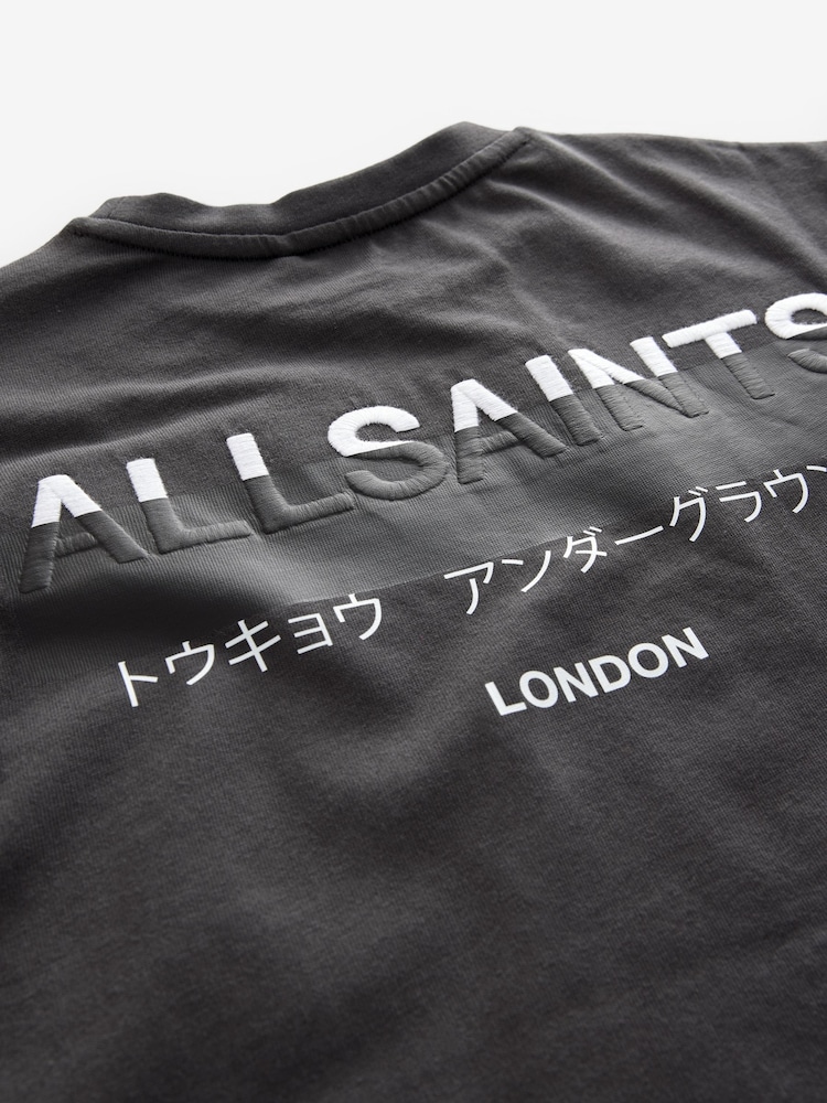 smALLSAINTS Black/Redact Oversized Underground Crew 100% Cotton T-Shirt - Image 8 of 8