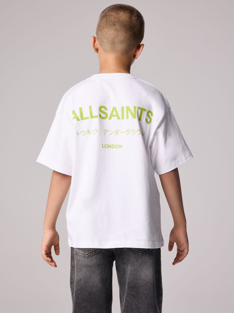 Blanc/jaune citron - smALLSAINTS Oversized Underground Crew 100% Cotton T-Shirt - Image 3 of 7