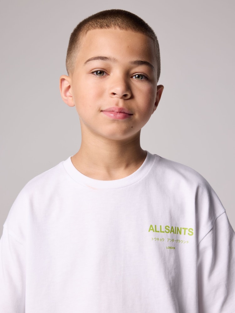 Blanc/jaune citron - smALLSAINTS Oversized Underground Crew 100% Cotton T-Shirt - Image 4 of 7