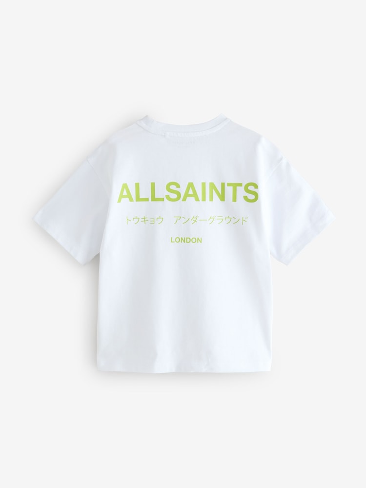 Blanc/jaune citron - smALLSAINTS Oversized Underground Crew 100% Cotton T-Shirt - Image 6 of 7