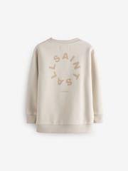 smALLSAINTS Beige Tierra Oversized Logo Crew Sweatshirt - Image 6 of 7
