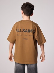 smALLSAINTS Brown Oversized Underground Crew 100% Cotton T-Shirt - Image 2 of 7