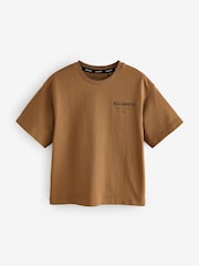 smALLSAINTS Brown Oversized Underground Crew 100% Cotton T-Shirt - Image 4 of 7