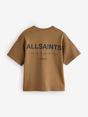 smALLSAINTS Brown Oversized Underground Crew 100% Cotton T-Shirt - Image 5 of 7