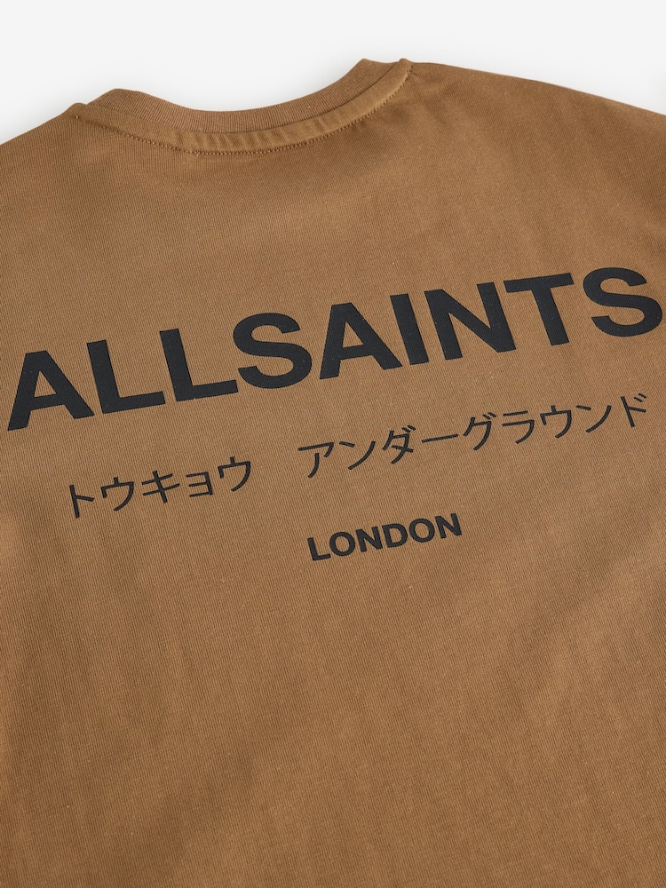 smALLSAINTS Brown Oversized Underground Crew 100% Cotton T-Shirt - Image 7 of 7