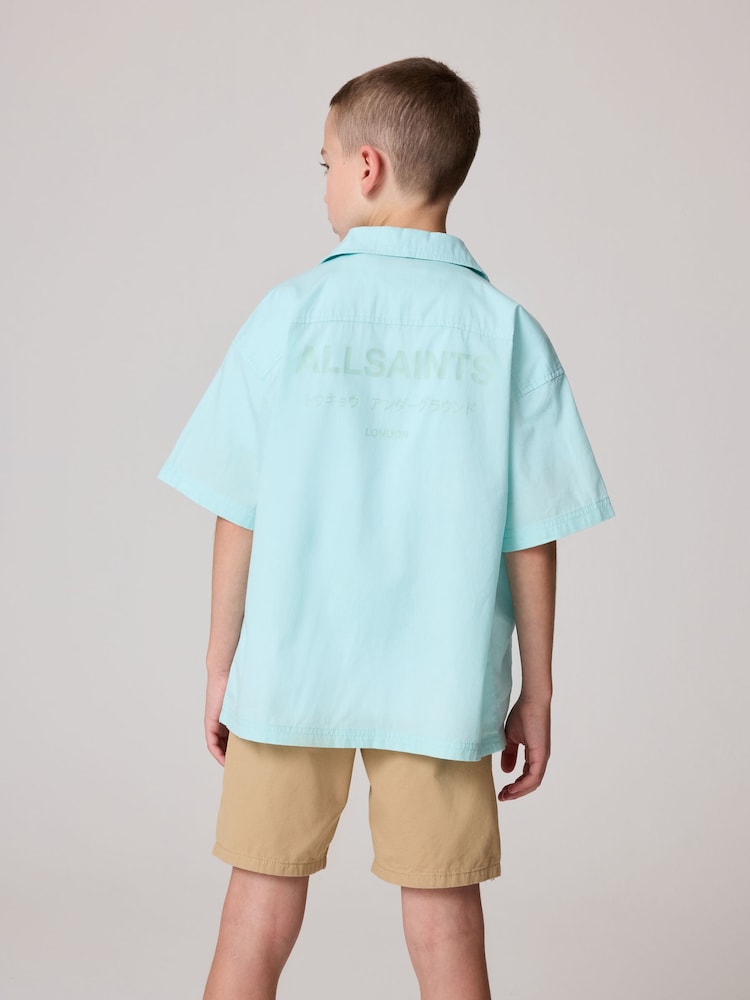 smALLSAINTS Light Teal Underground Boys Shirt and T-Shirt Set - Image 2 of 10