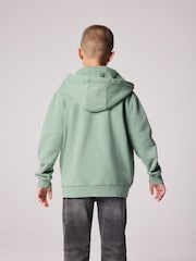 smALLSAINTS Green Oversized Underground Zip 100% Cotton Hoodie - Image 3 of 7