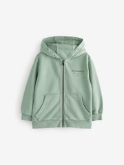 smALLSAINTS Green Oversized Underground Zip 100% Cotton Hoodie - Image 5 of 7
